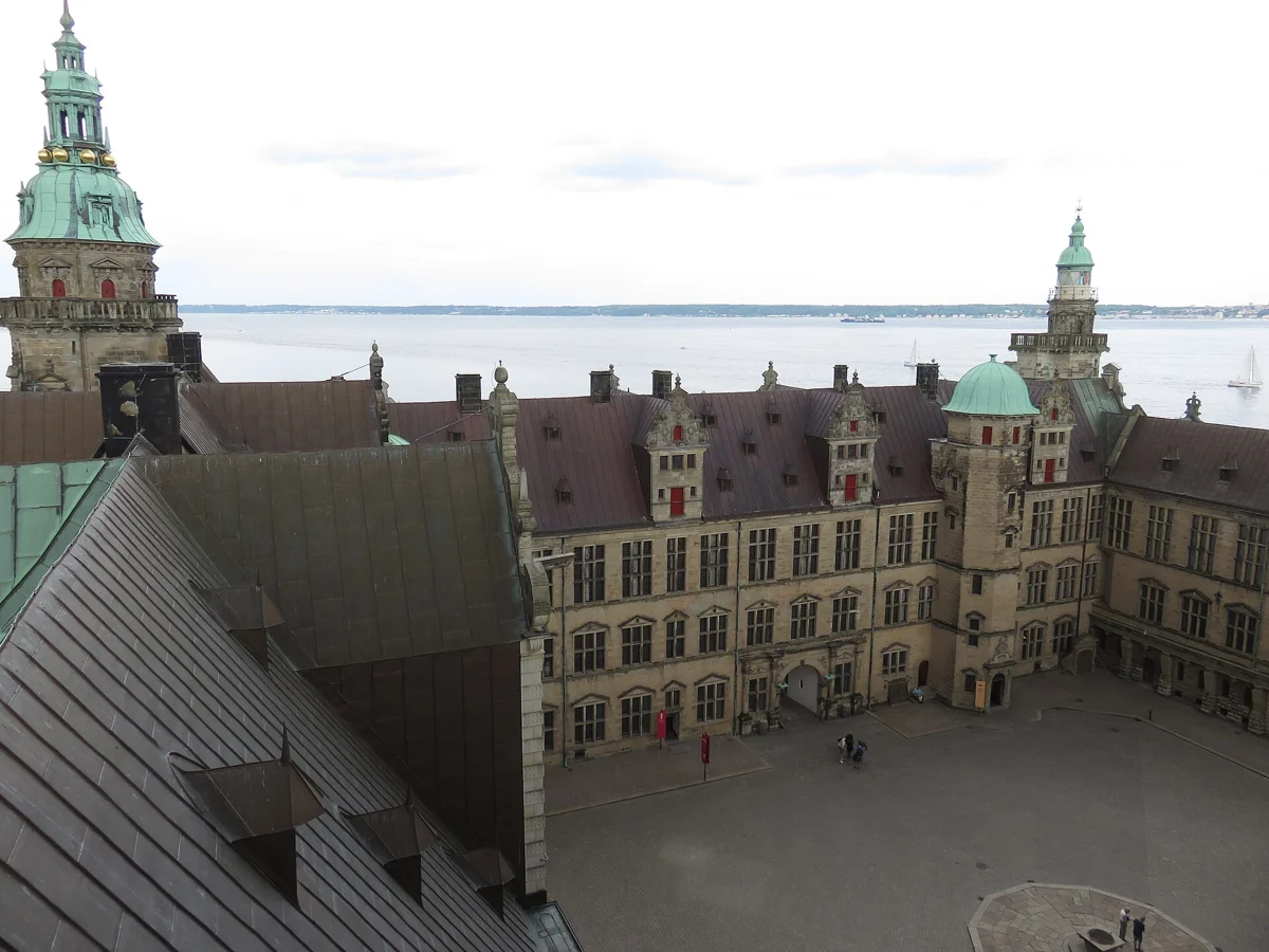 The courtyard of Kronborg seen from the Cannon Tower, part of what a Kronborg Castle ticket covers
