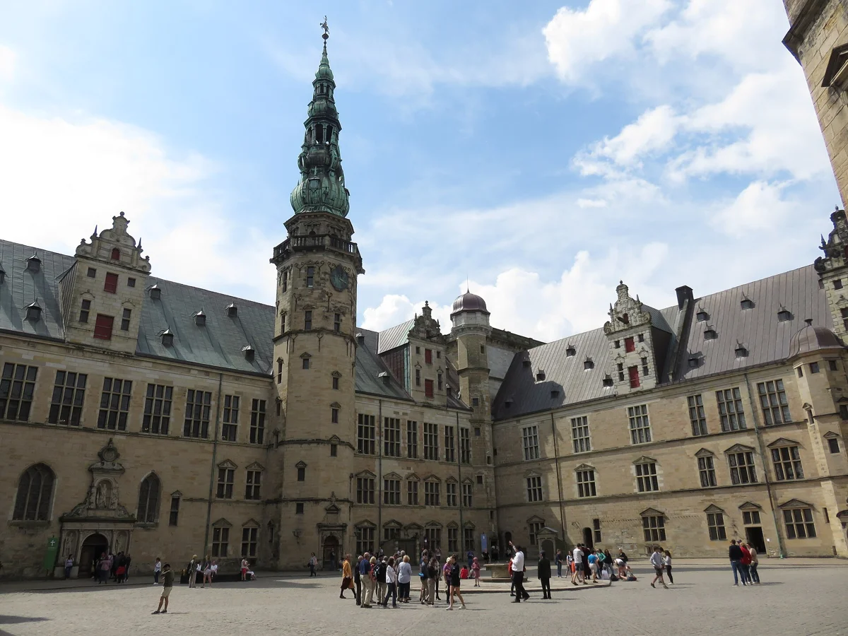 The courtyard of Kronborg Castle, where Hamlet has been staged at Hamlet Castle